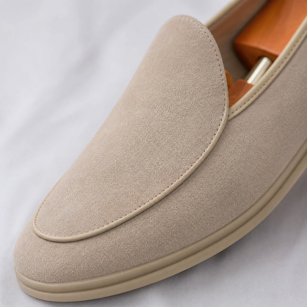 Mocassino uomo in camoscio sintetico, colore beige