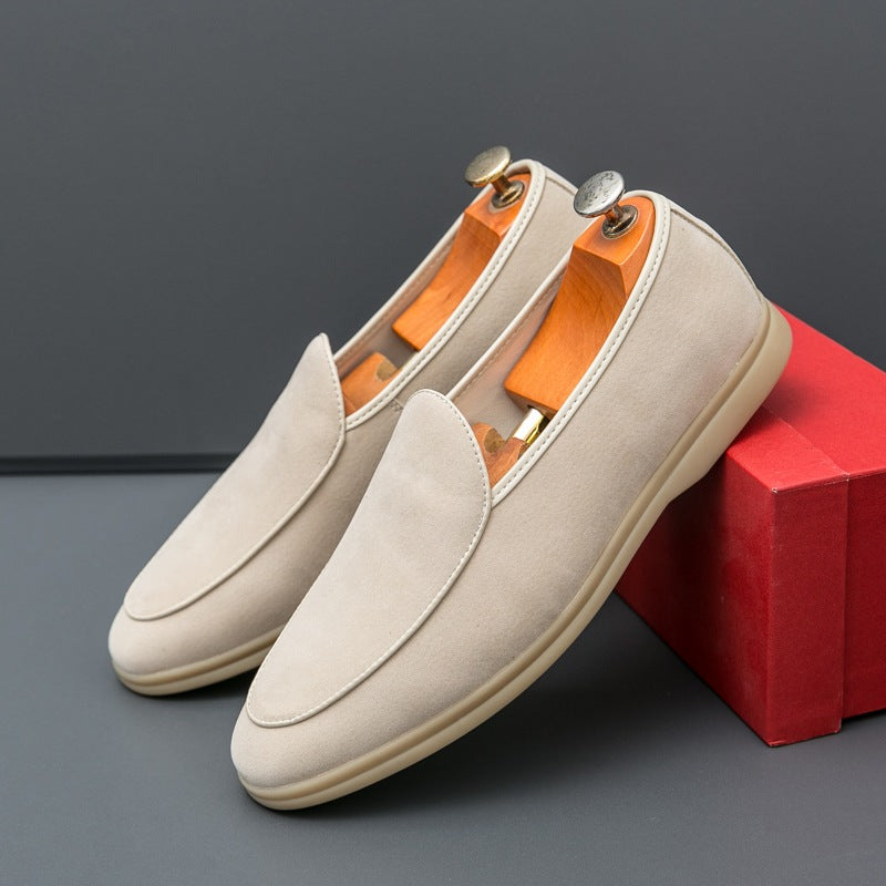 Mocassino uomo in camoscio sintetico, colore crema