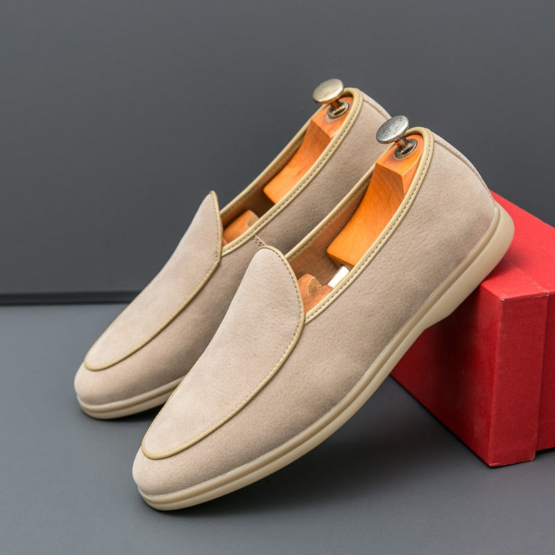 Mocassino uomo in camoscio sintetico, colore beige
