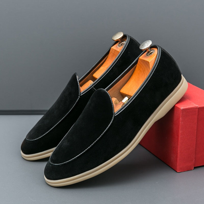 Mocassino uomo in camoscio sintetico, colore nero