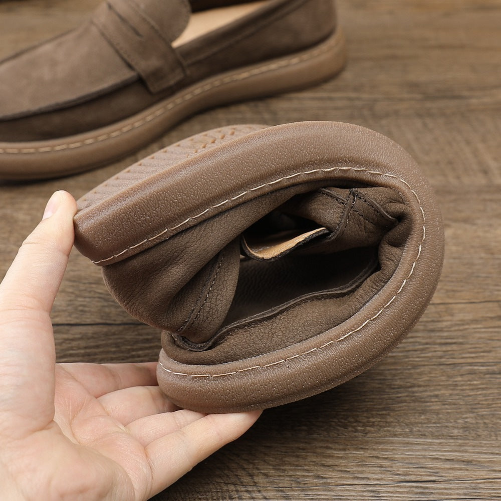 Mocassino uomo con fascia e suola spessa, colore nero, vista 9