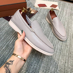 Mocassino uomo marrone chiaro slip-on, suola comfort, Grigio