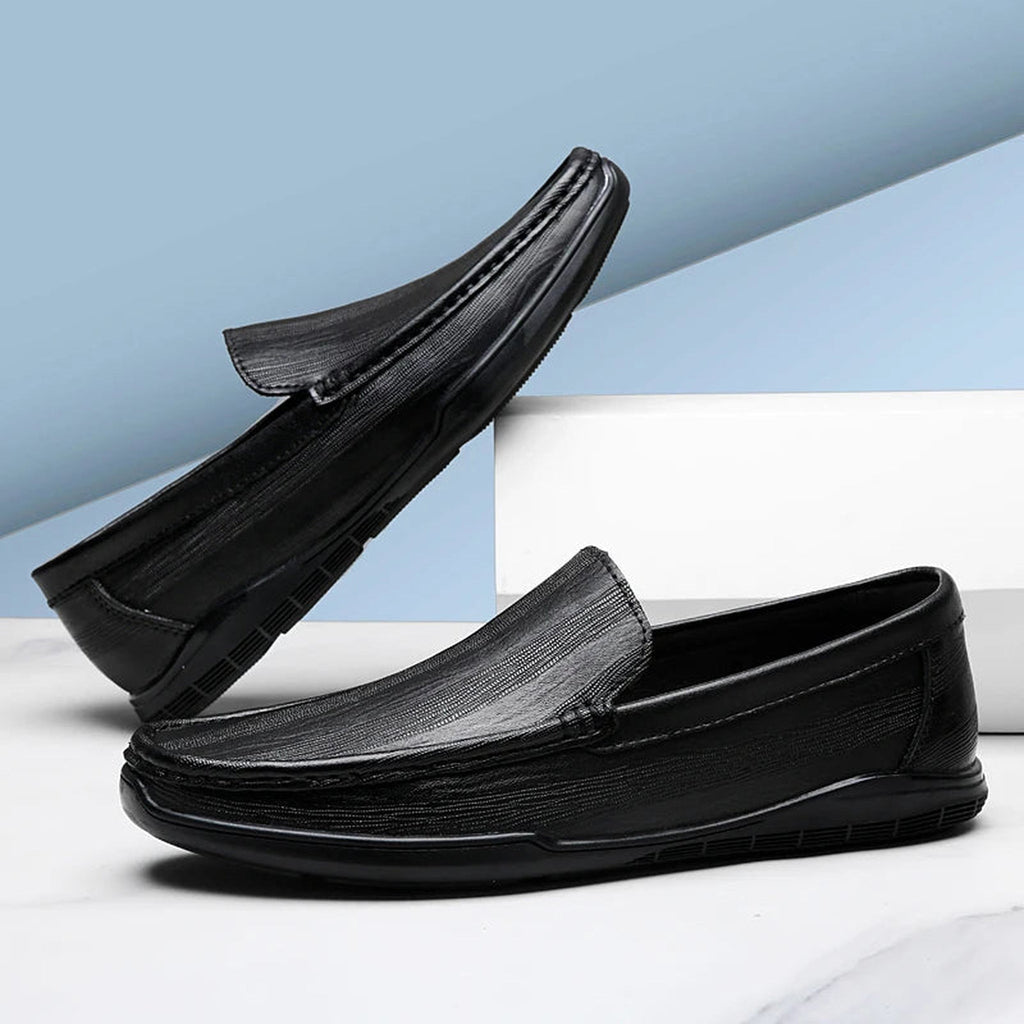Mocassino uomo in pelle liscia marrone slip-on