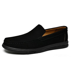 Mocassino uomo con suola tassellata morbida nero, slip-on, Nero