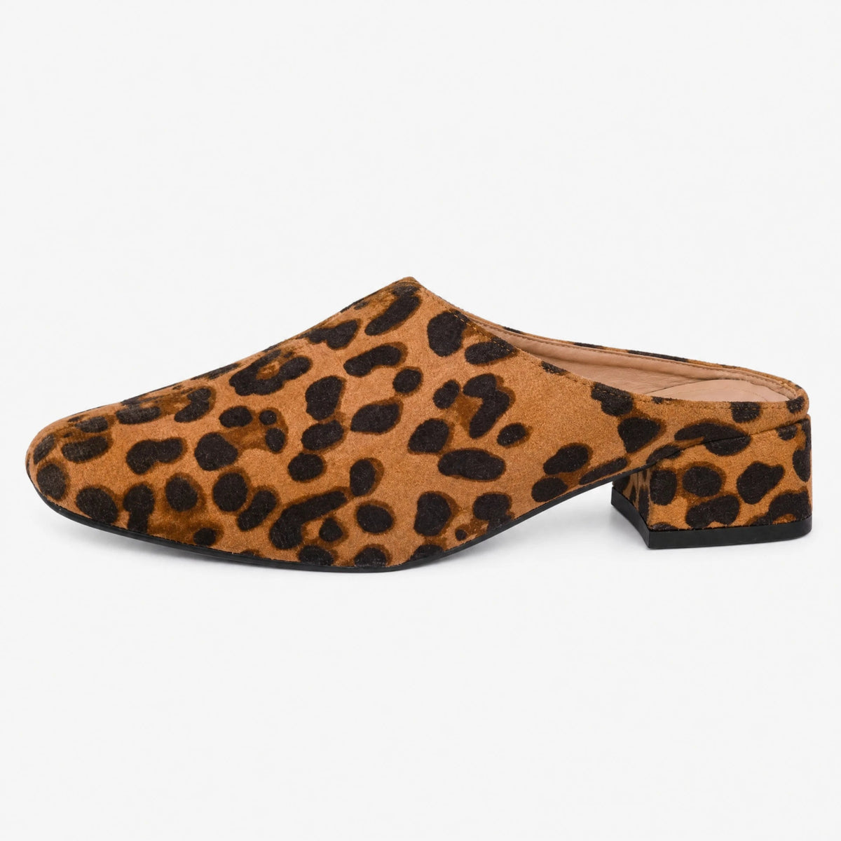 Mules mocassino leopardate donna con tacco quadrato