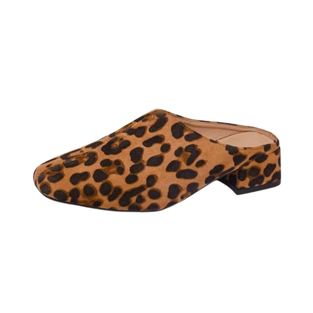 Mules leopardate donna, suola in gomma