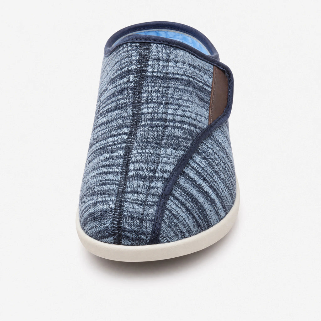 Mules ortopediche con strappo in maglia mélange grigio chiaro