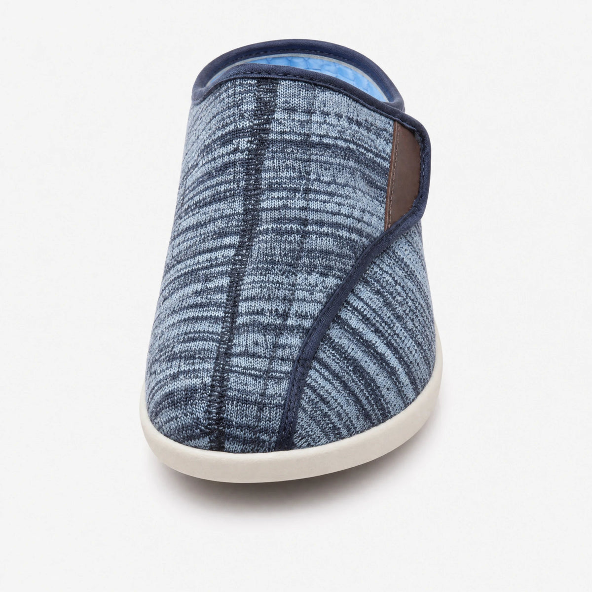 Mules ortopediche con strappo in maglia mélange grigio chiaro Immagine