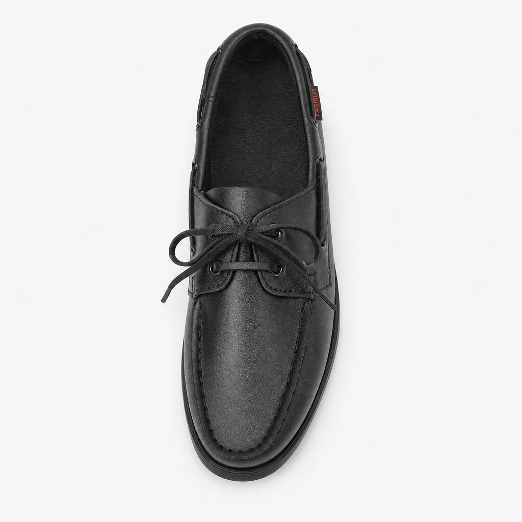 Scarpa barca uomo nera con lacci