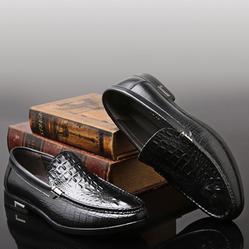 mocassino chic in pelle nera per uomo