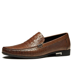 Scarpe in pelle casual da uomo, Marrone