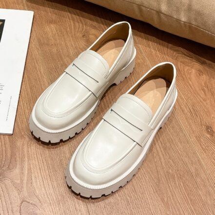 Mocassini con plateau da donna in pelle sintetica