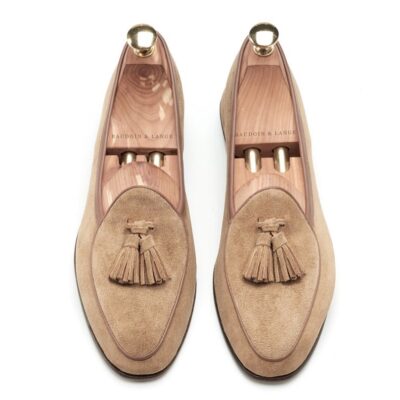 Mocassini da Uomo in pelle Scamosciata con Nappe