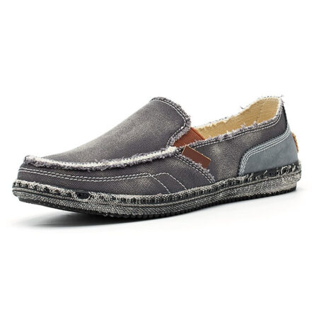 Mocassino da uomo in denim nero sbiadito