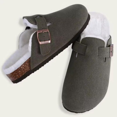 Mocassino sabot foderato in camoscio